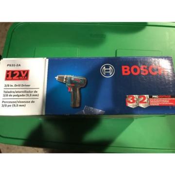 NEW IN BOX - BOSCH 12V MAX; PS31-2A; 3/8&#034; Drill Driver; w/ &#034;2&#034; LITHIUM-ION 2.0Ah