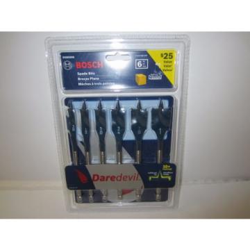 BOSCH DSB5006 DareDevil 6-Pc Spade Bit Set - 1&#034; 7/8&#034; 3/4&#034; 5/8&#034; 1/2&#034; 3/8&#034;