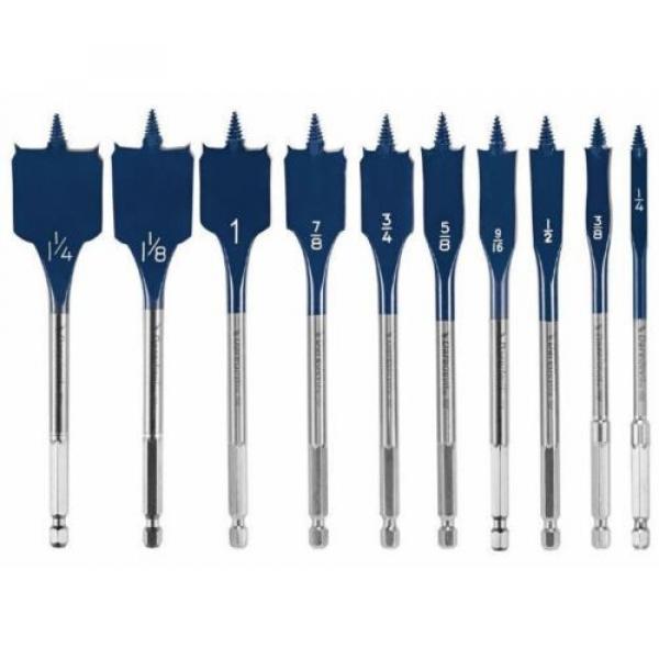 (10-Piece) Bosch Spade Bit Set Wood Hole Drill Cutter Daredevil Durable Standard #1 image